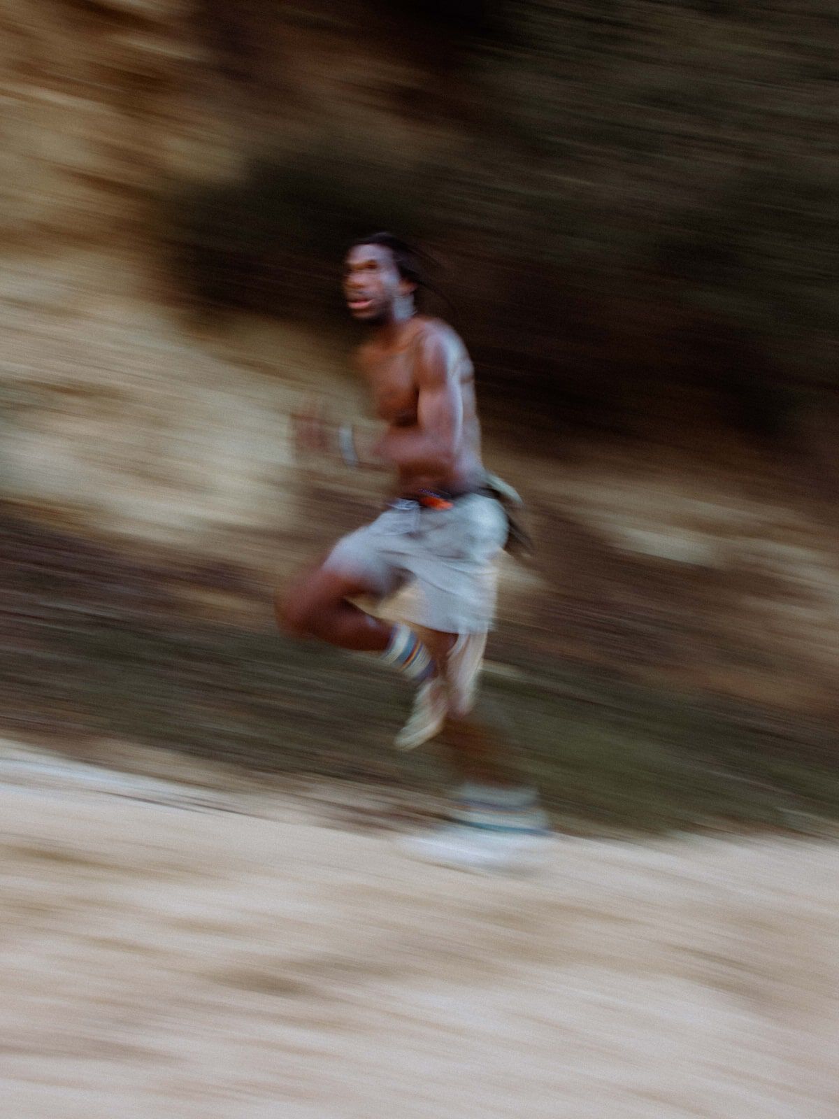 Blurry image of person running