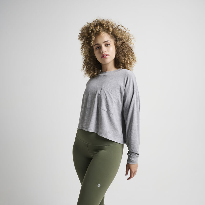 LAY LOW WMNS BOXY LS | WAPPD22BLS | HEATHERGREY | XS image number 4