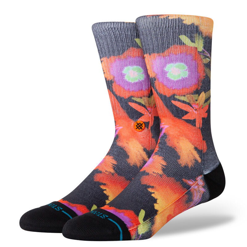 Watered Poly Blend Crew Socks