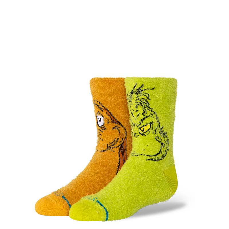 The Grinch X Stance Kids Fuzzy Crew Socks