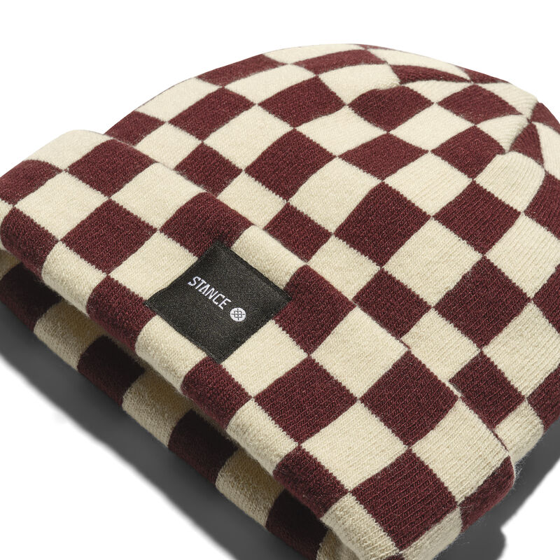 CHECKED OUT BEANIE | A260C24CHE | WINE | OS image number 1