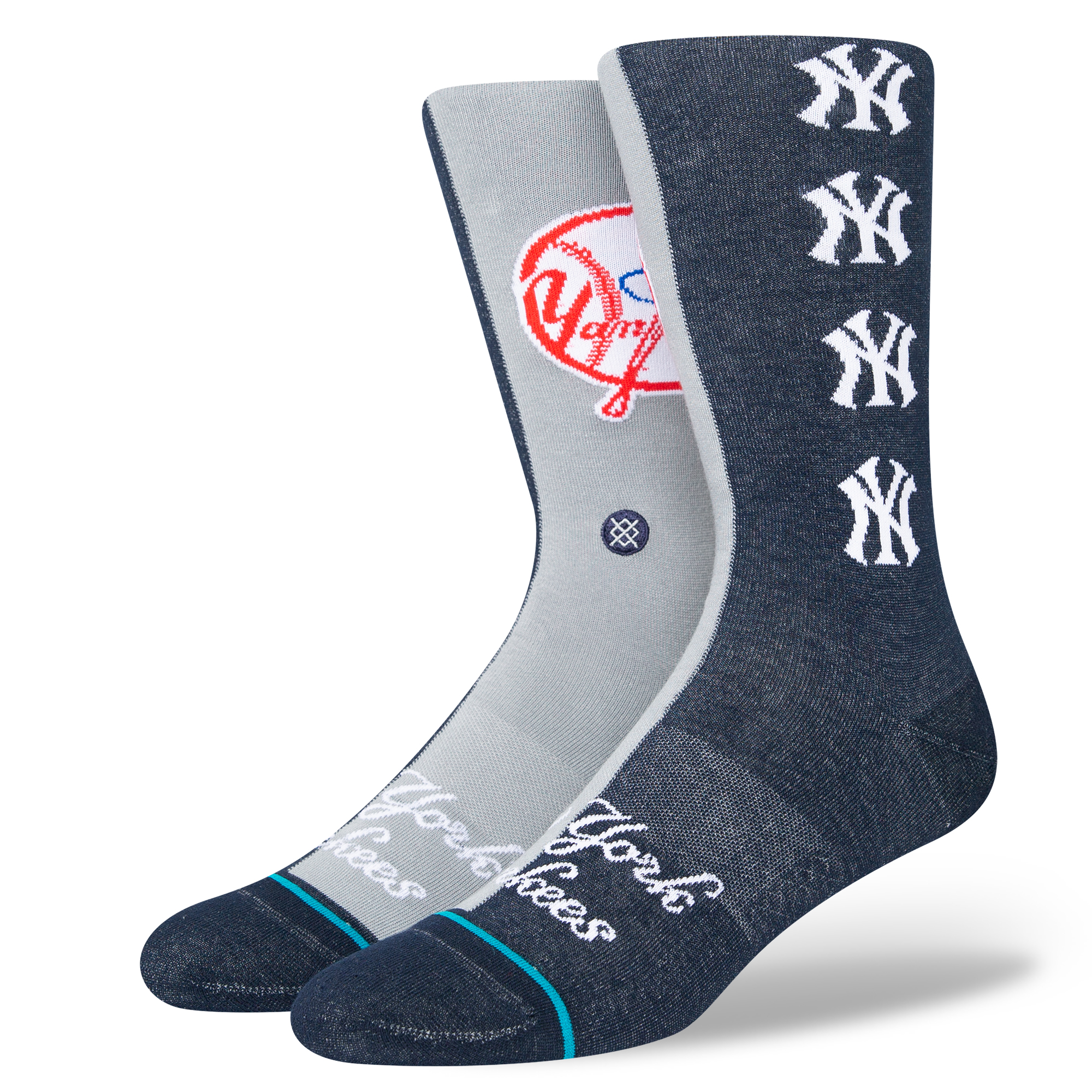 New York Yankees Split Mid Cushion Cotton Blend Baseball Crew Socks