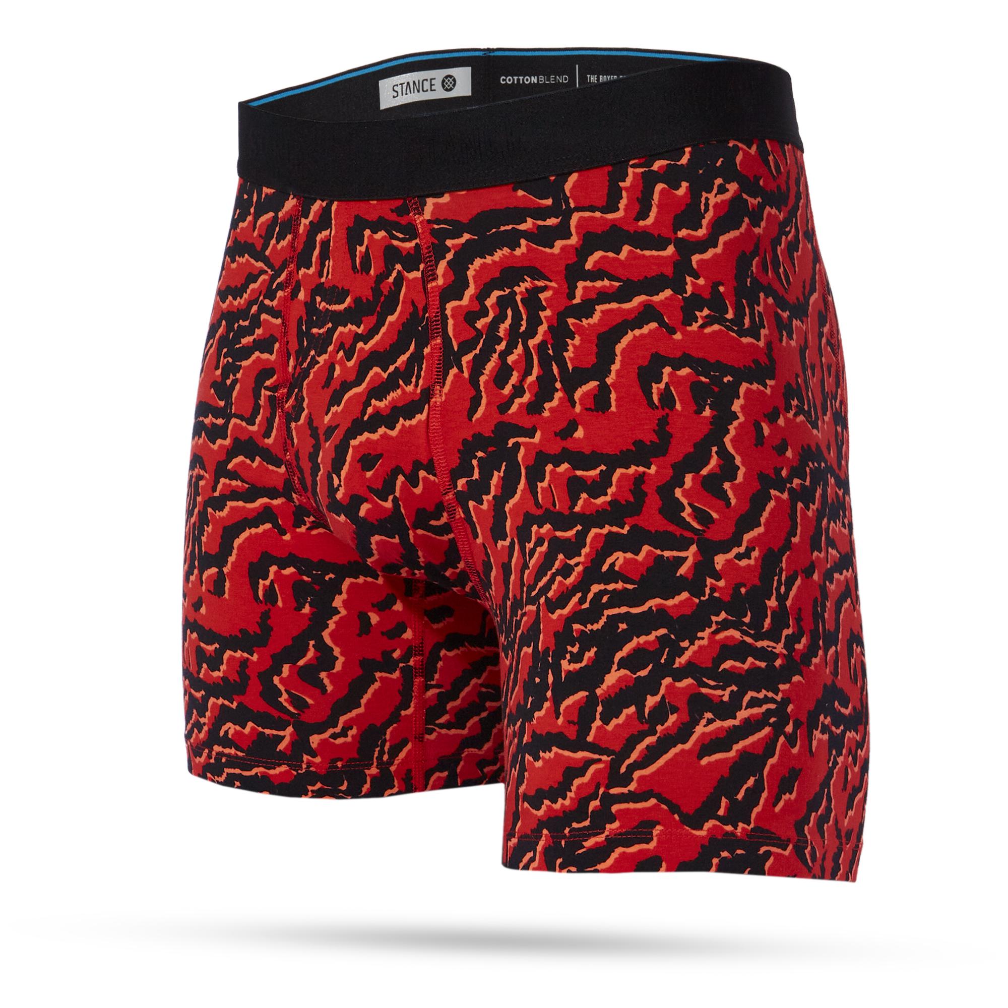 Stance Brick Red Leopard Butter Blend Wholester Internal Pouch Boxers Men's  S