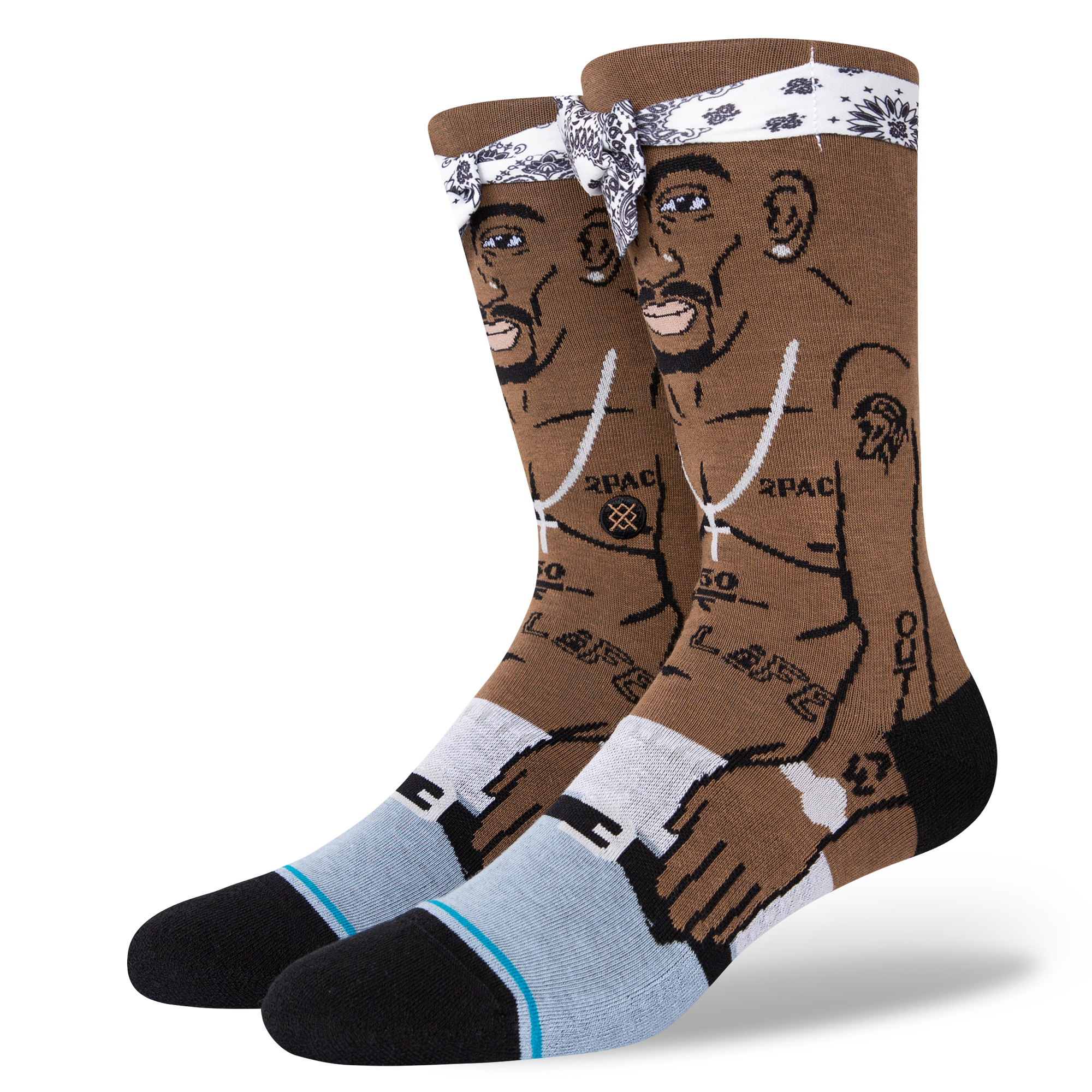 Tupac Shakur Resurrected Light Cushion Infiknit™ Cotton Blend Crew Socks |  Stance